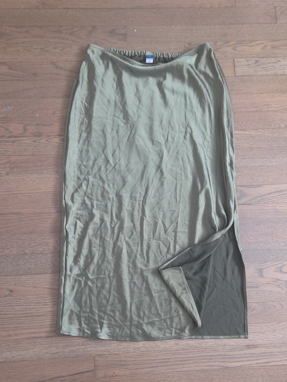 Old Navy Olive Green Midi Skirt with Side Slit